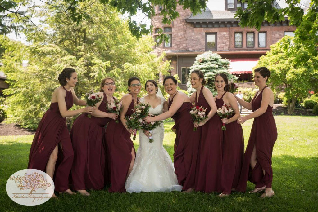 Bridesmaids pictures at Belhurst Castle