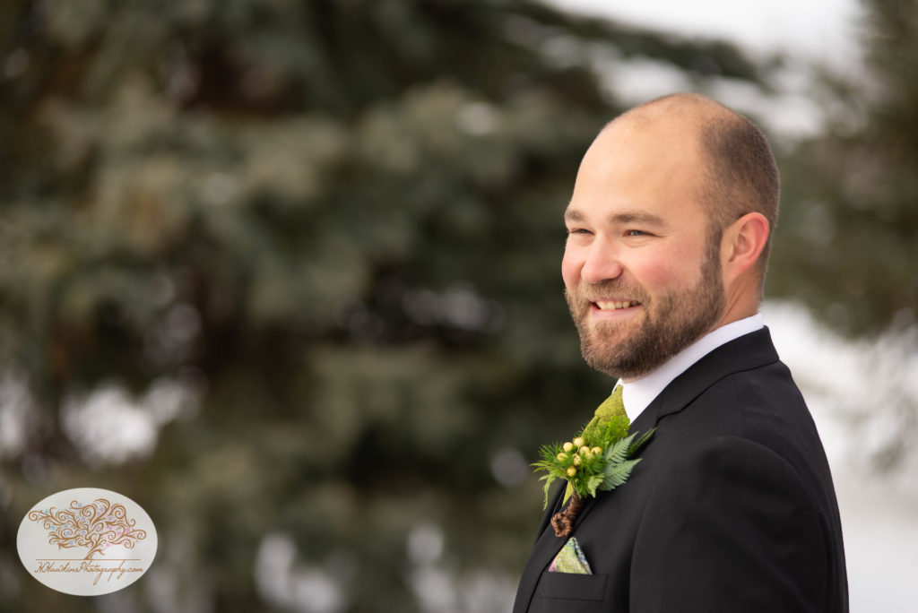 Portrait of groom on wedding day