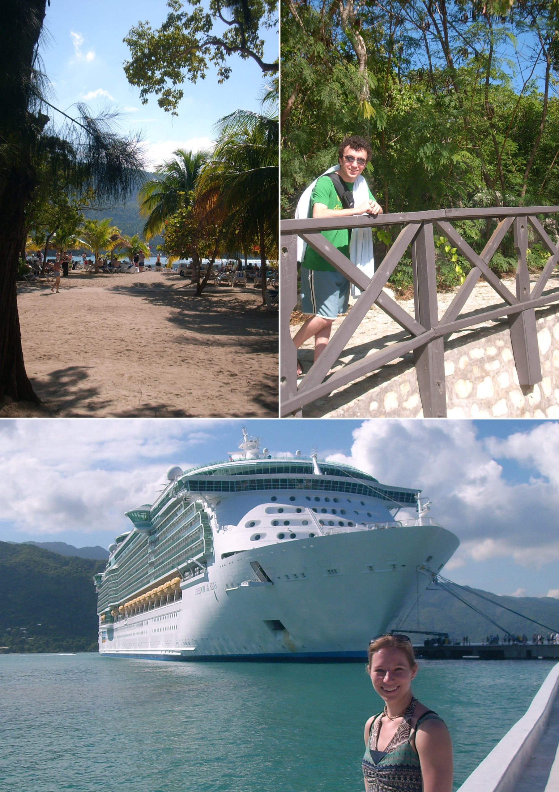 Collage in front of Freedom of the Seas in Labadee Haiti
